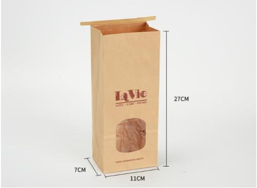 Block bottom paper bags with window