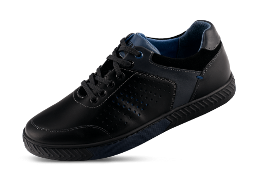 Black men's sneakers with blue elements