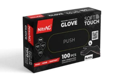 The Soft Touch Disposable Powder Free Gloves (Black) 