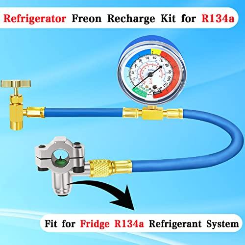 R134A Refrigerator Freon Recharge Hose Kit for AC