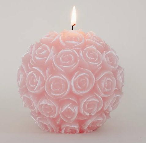 Roses candle - pink (large)