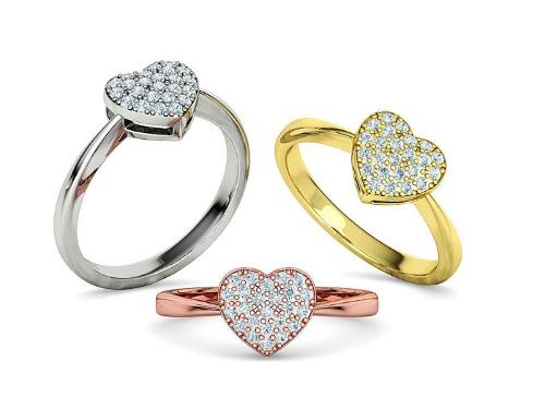 Small Heart Diamond Ring Tiny Heart Band