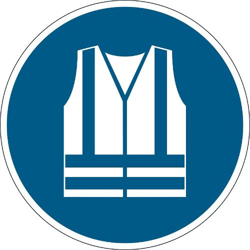 Mandatory sticker 'Use safety vest' Ø 430 mm, DURABLE