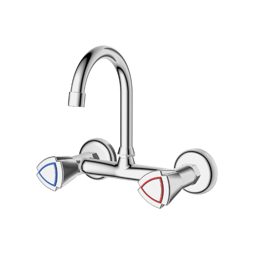 Traditional wall mounted basin mixer