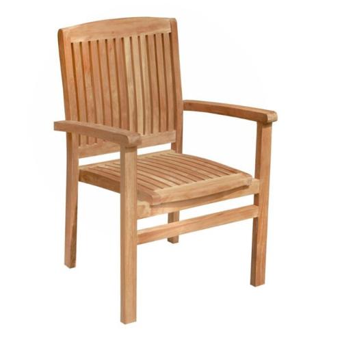 stackable garden chair teak wood set of 4