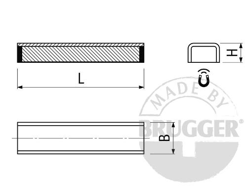 Magnetic ledges, hard ferrite, metal body, galvanized