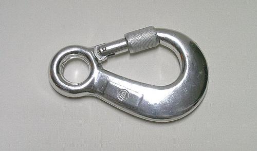 Snap hooks with fix eye and safety screw