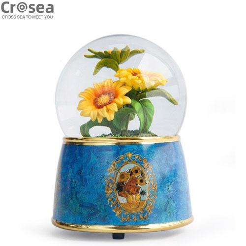 Handmade Custom Sunflower Snow Globe Item