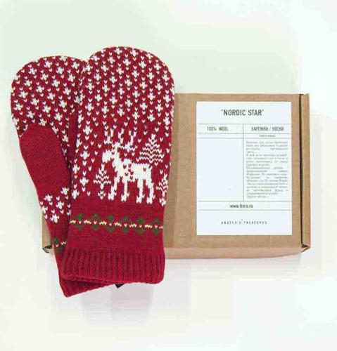 100% Wool Mittens 'DEER'