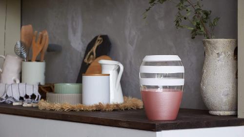 Handpainted Glass Vase for Flowers | Art Oval Vase | Gift for her | Home Room