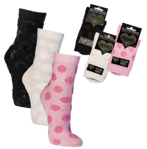 2148 - "Fluffy Dots" Ladies Socks 