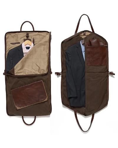 Folded Leather Suit Carier Bag