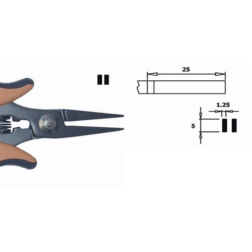 Strong, serrated, flat, long nose pliers, ESD