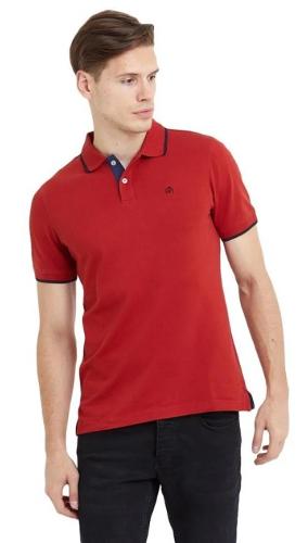 Polo collar striped cotton men's t-shirt