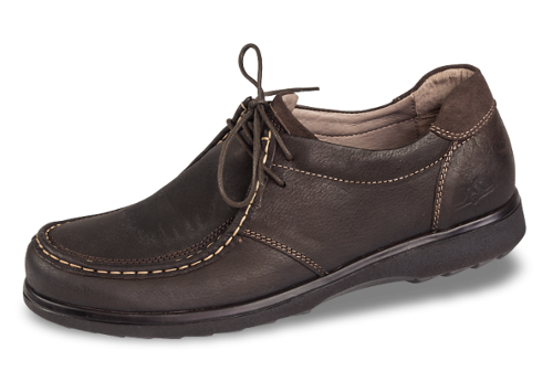 Dark brown men's loafers with shoelaces