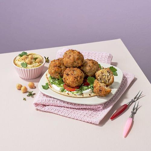 Poultry falafel balls with chickpeas