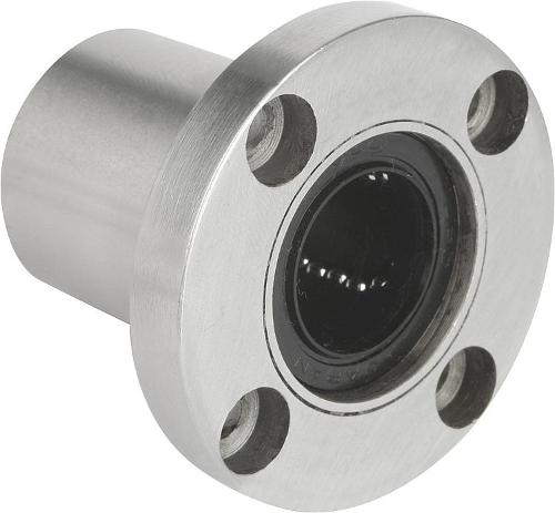 Linear ball bearings with round flange