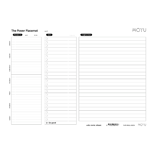 Power Placemat A3 (2.0) | Desk Planner | Erasable Stone Paper with Pen and Cloth