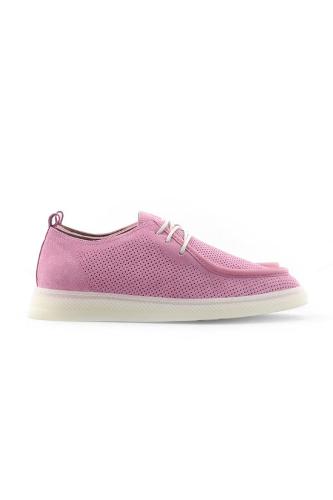 Pink Suede Leather Studded Women's Sisley Shoes