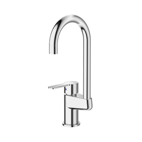 Single-lever sink mixer with movable spout