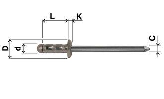 Multigrip Rivets Plus Inox Dome Head - Stainless Steel (a2)/ Stainless Steel(a2)