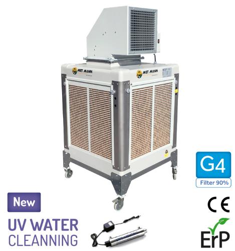 Portable evaporative air cooler