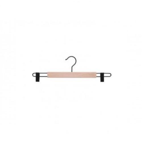 50 wooden hanger with black clamps 