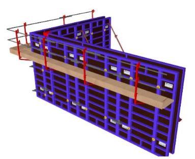  Modular formwork: Metal shuttering wooden formwork