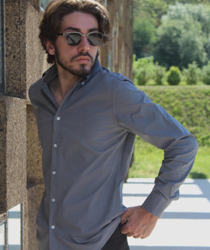 Gray Poplin Shirt