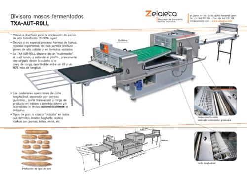 Divider for fermented dough TXA-AUT-ROLL