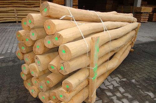 Round wooden posts