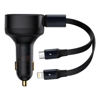 Baseus Enjoyment 2in1 car charger 30W black