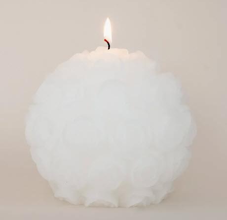 Roses candle - white (large)