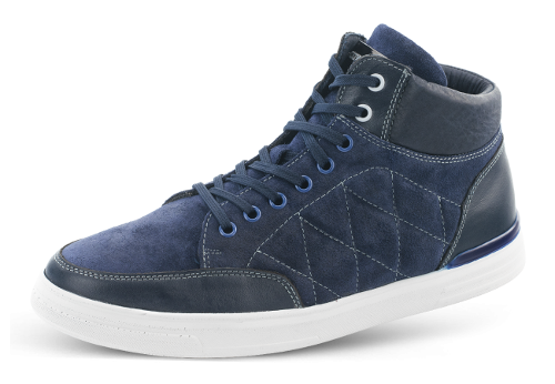 Men's sneakers in dark blue nappa and velour