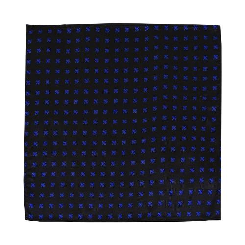 Silk Men's Pocket Square - Black Blue Suit Decor, 25cm
