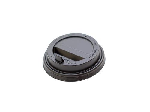 Lid for glasses cup cover reclose 350 black 90 mm black with a brewhouse