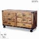 Casting Wheel Mango Wood Industrial Look Drawer Chest (SUREN SPACE)