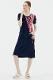 Marine knee length dress - red - navy blue (KARSAKLAR SEMENTA TEKSTIL A.S)