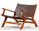 Solid Acacia Wood Leather Rest Chair (SUREN SPACE)