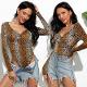 S-XL Women Sexy V-Neck Long Sleeve Leopard Print Bodysuits (ETHICA FASHION STORE)