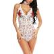 S-XXL Rose Embroidery Women Sexy Lace See-Through Bodysuit (ETHICA FASHION STORE)