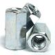 M6 - 6mm Studding Connector Long Nuts Bright Zinc Plated Gra (A2Z FASTENERS)