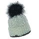 Creame woolen cap with a pompom. (AMALTEA)