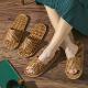 Couple Casual Woven Design Round Toe Flat House Slippers (ETHICA FASHION STORE)