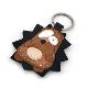 Cute Little Brown Hedgehog Handmade Leather Keychain (TRIUN KFT)